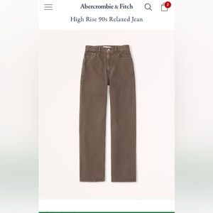 Dark brown Abercrombie high rise 90s relaxed jean